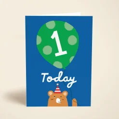 1st Birthday Bear Blue