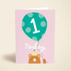 1st Birthday Bear Pink